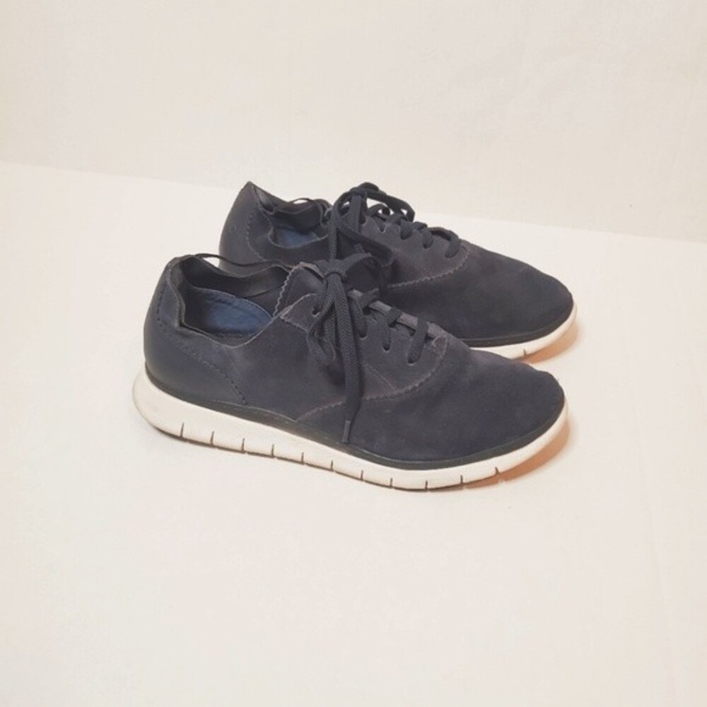 Vionic Taylor Leather Navy Suede Casual Shoes Tennis Shoe
